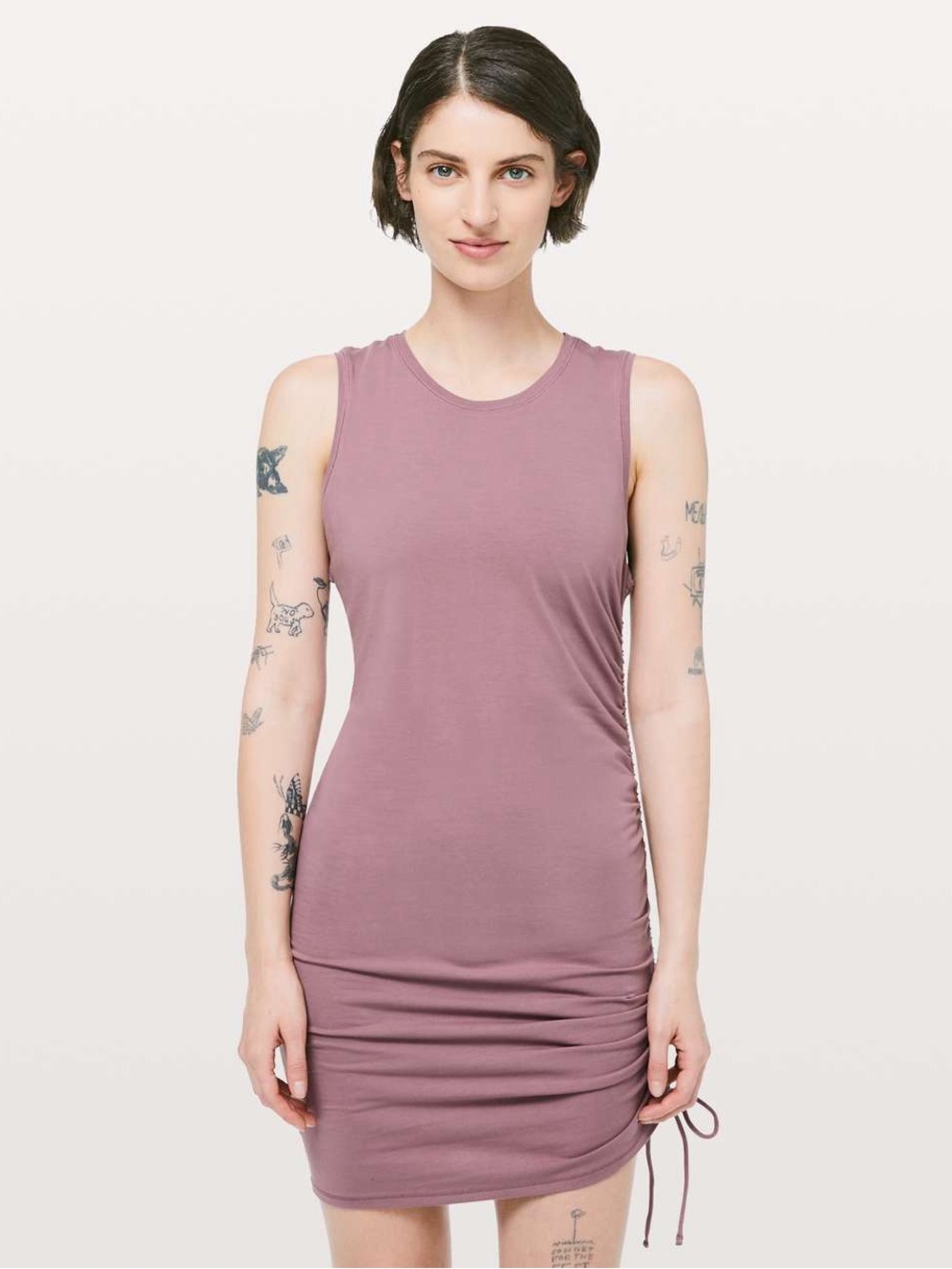Lululemon Cinch It Sleeveless Mauve Ruched Tank Dress - Woman’s Size 6 - Mini